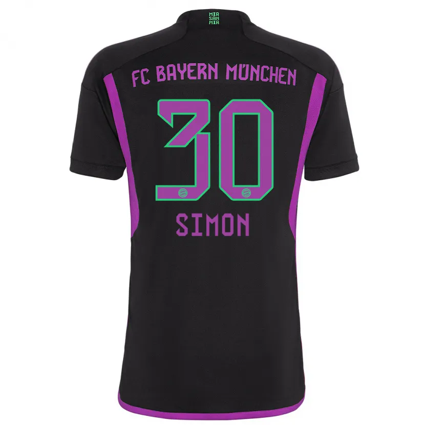 Danxen Niño Camiseta Carolin Simon #30 Negro 2ª Equipación 2023/24 La Camisa