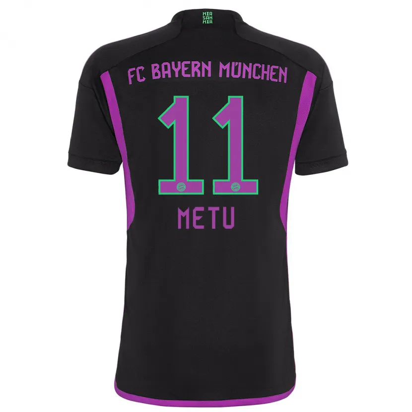 Danxen Niño Camiseta Emilian Metu #11 Negro 2ª Equipación 2023/24 La Camisa