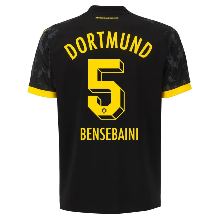 Danxen Niño Camiseta Ramy Bensebaini #5 Negro 2ª Equipación 2023/24 La Camisa