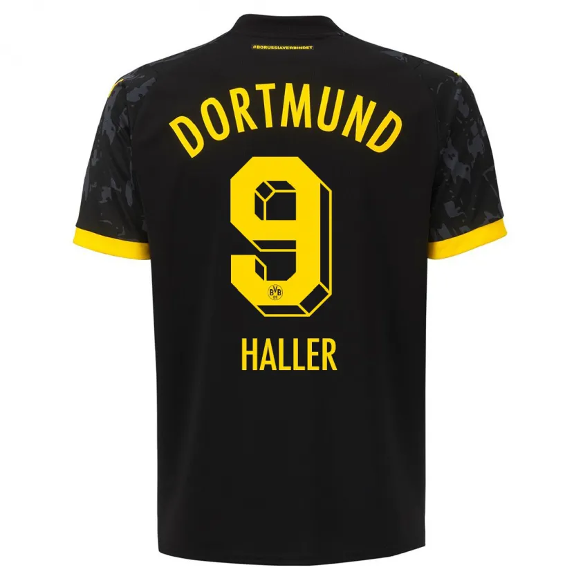 Danxen Niño Camiseta Sébastien Haller #9 Negro 2ª Equipación 2023/24 La Camisa