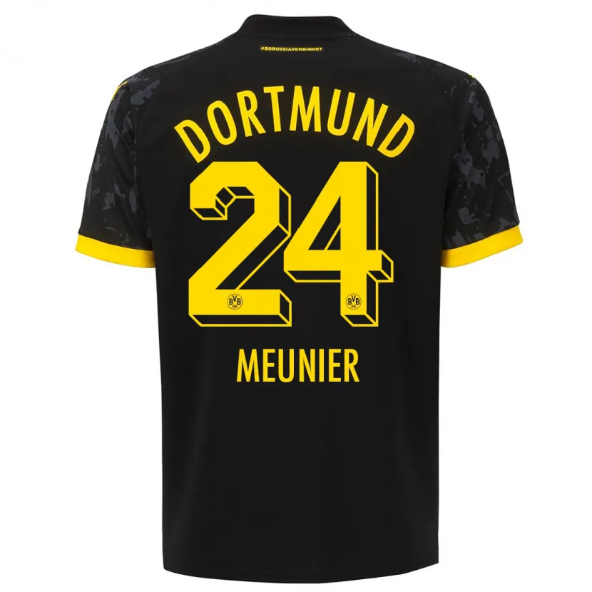 Danxen Niño Camiseta Thomas Meunier #24 Negro 2ª Equipación 2023/24 La Camisa