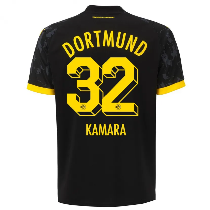 Danxen Niño Camiseta Abdoulaye Kamara #32 Negro 2ª Equipación 2023/24 La Camisa