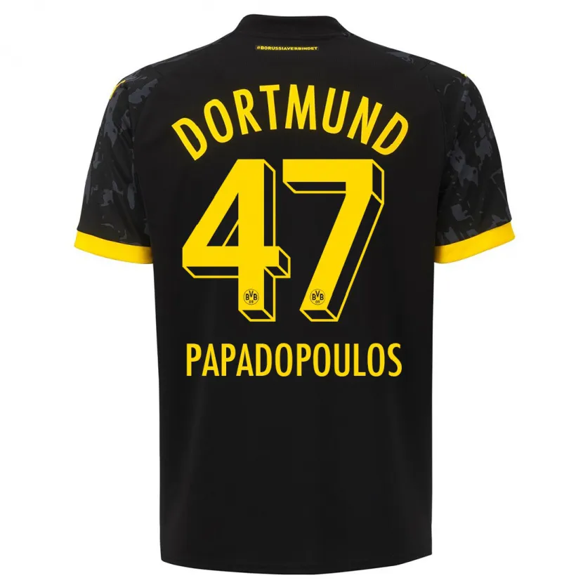 Danxen Niño Camiseta Antonios Papadopoulos #47 Negro 2ª Equipación 2023/24 La Camisa