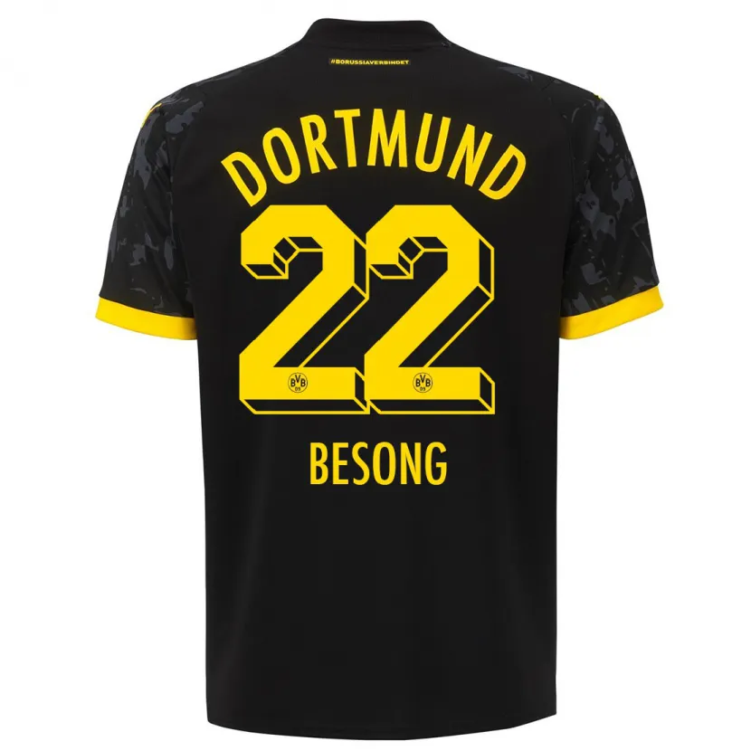 Danxen Niño Camiseta Paul-Philipp Besong #22 Negro 2ª Equipación 2023/24 La Camisa