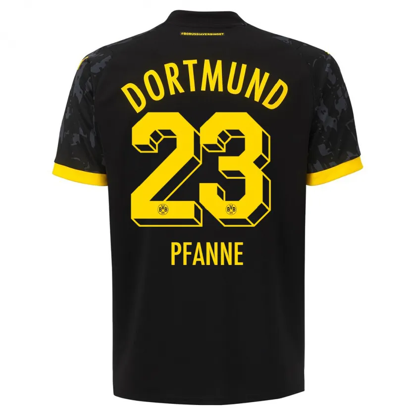 Danxen Niño Camiseta Franz Pfanne #23 Negro 2ª Equipación 2023/24 La Camisa