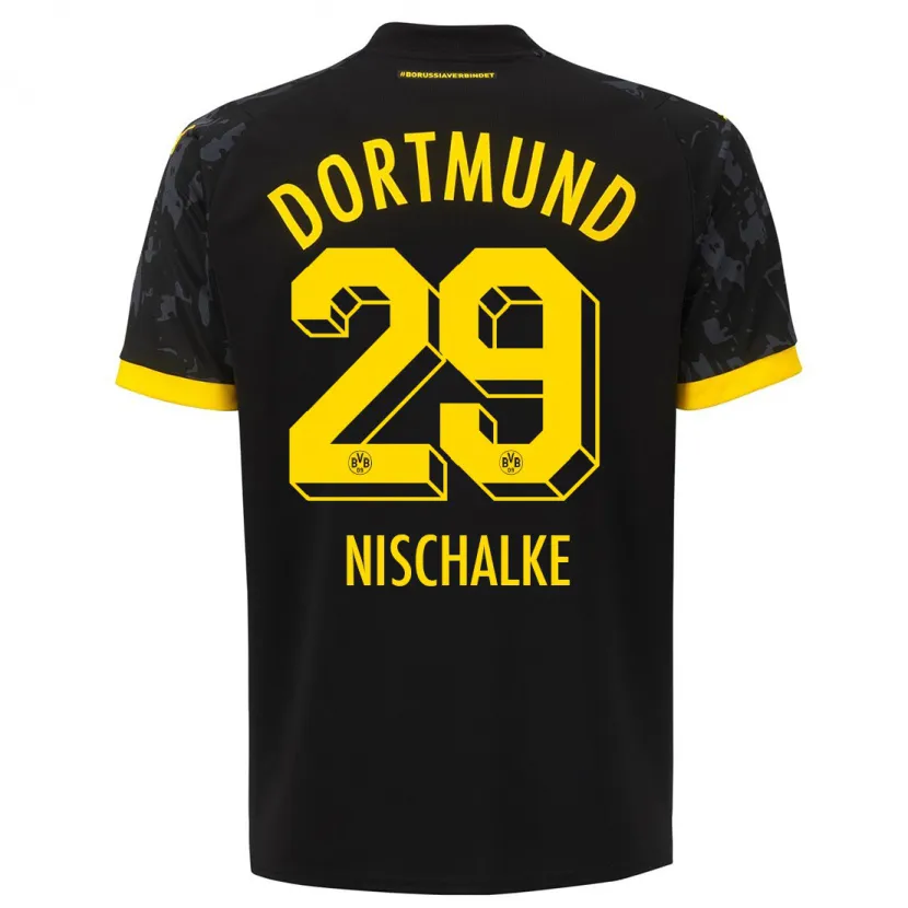 Danxen Niño Camiseta Jermain Nischalke #29 Negro 2ª Equipación 2023/24 La Camisa