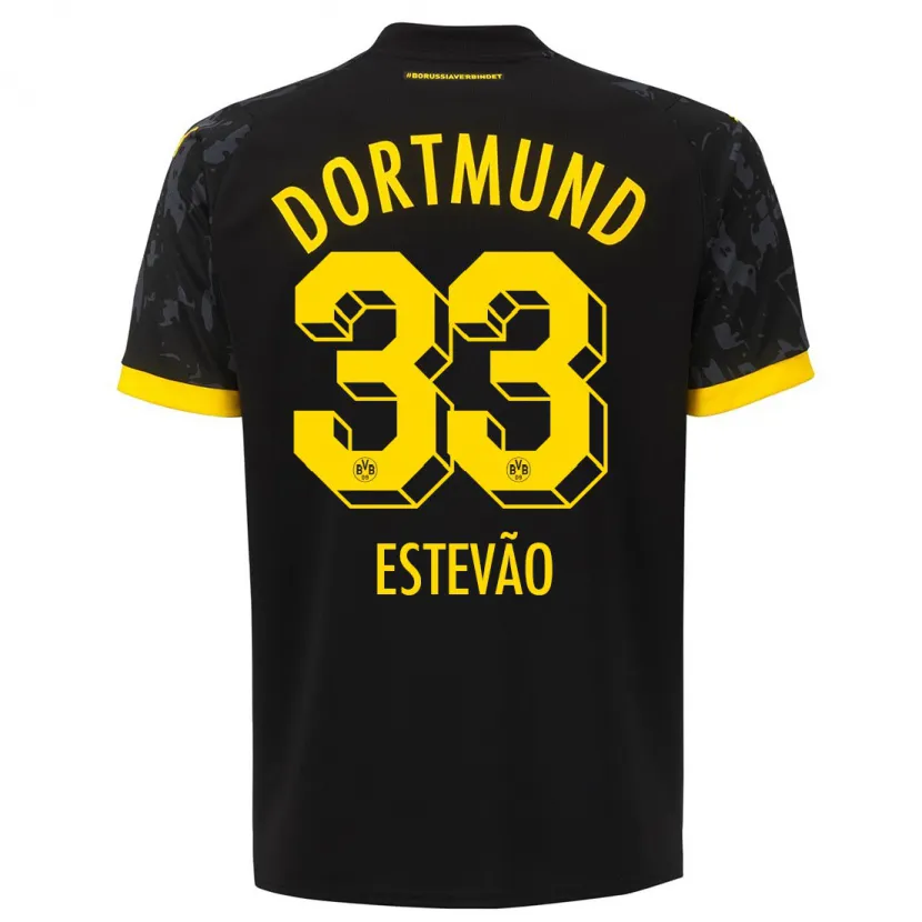 Danxen Niño Camiseta Tiago Estevão #33 Negro 2ª Equipación 2023/24 La Camisa