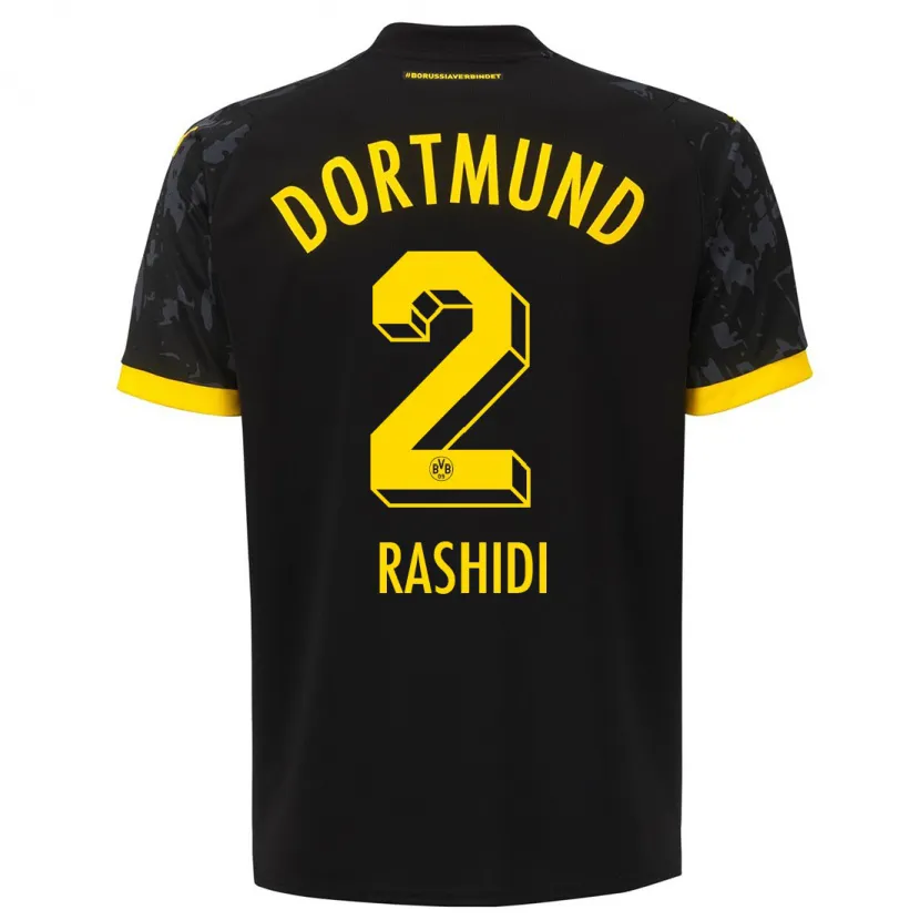 Danxen Niño Camiseta William Rashidi #2 Negro 2ª Equipación 2023/24 La Camisa