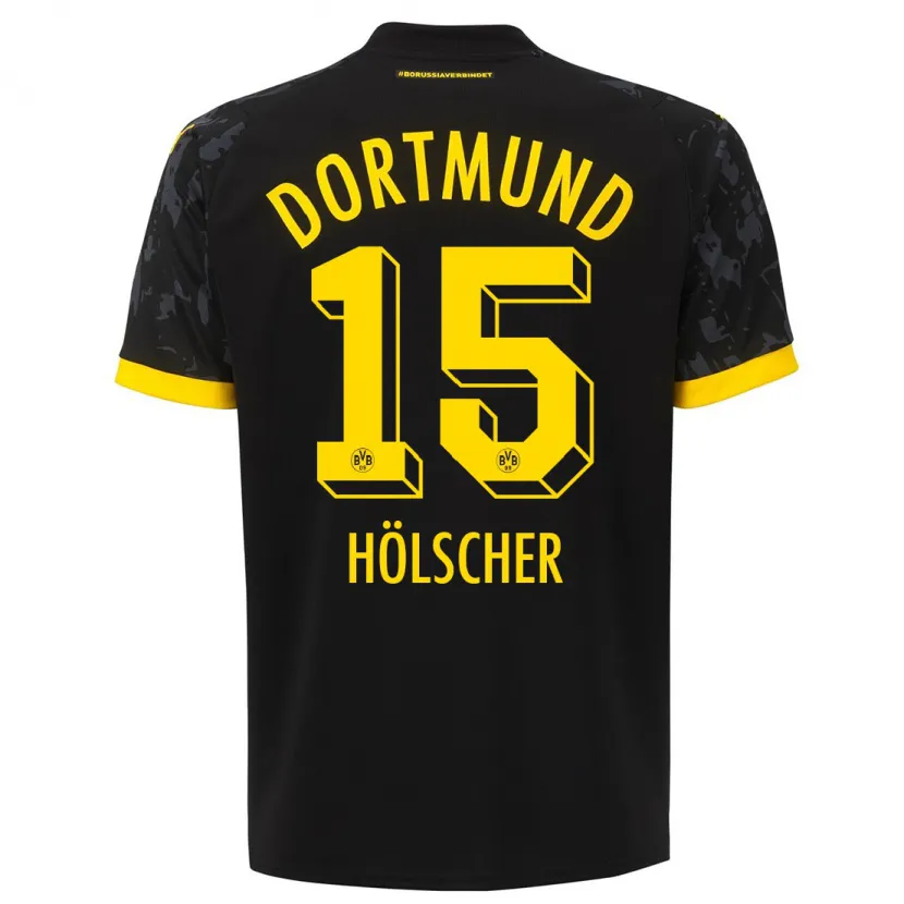 Danxen Niño Camiseta Mats Hölscher #15 Negro 2ª Equipación 2023/24 La Camisa