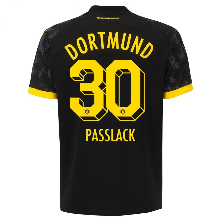 Danxen Niño Camiseta Felix Passlack #30 Negro 2ª Equipación 2023/24 La Camisa