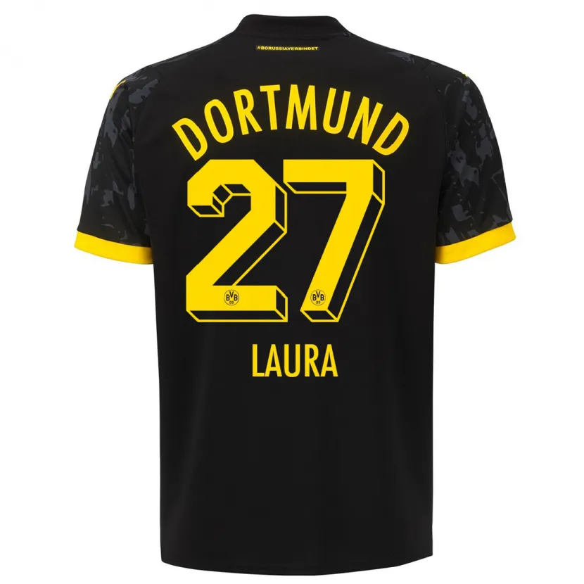 Danxen Niño Camiseta Van Der Heijden Laura #27 Negro 2ª Equipación 2023/24 La Camisa