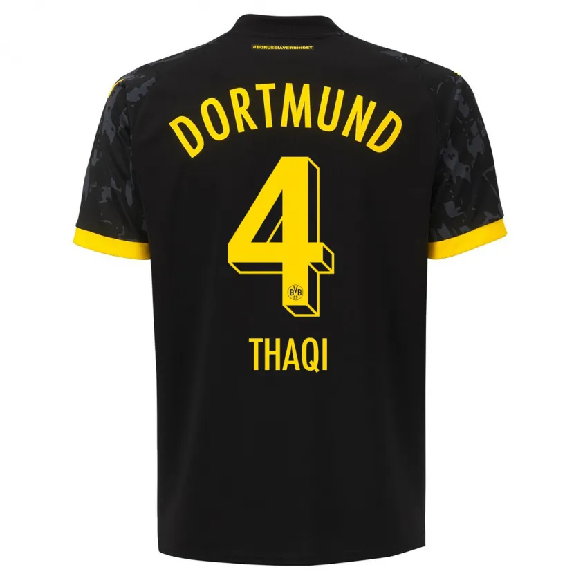 Danxen Niño Camiseta Albin Thaqi #4 Negro 2ª Equipación 2023/24 La Camisa