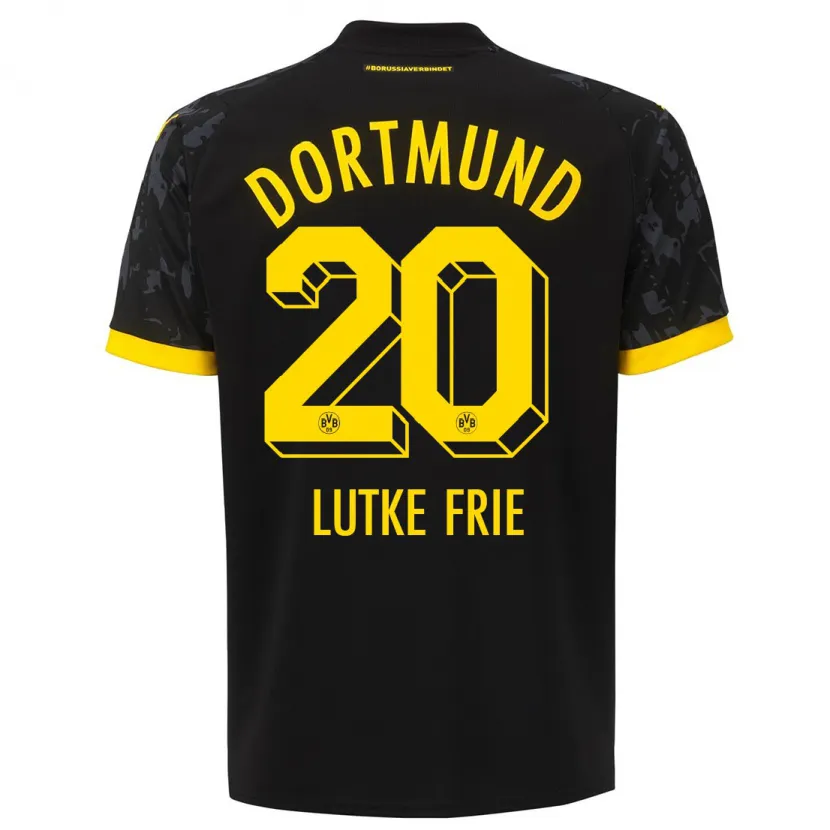 Danxen Niño Camiseta Dennis Lutke-Frie #20 Negro 2ª Equipación 2023/24 La Camisa