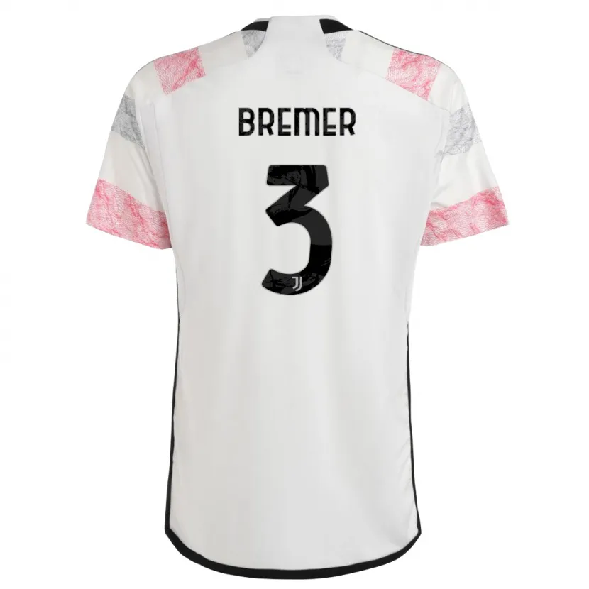 Danxen Niño Camiseta Bremer #3 Blanco Rosa 2ª Equipación 2023/24 La Camisa