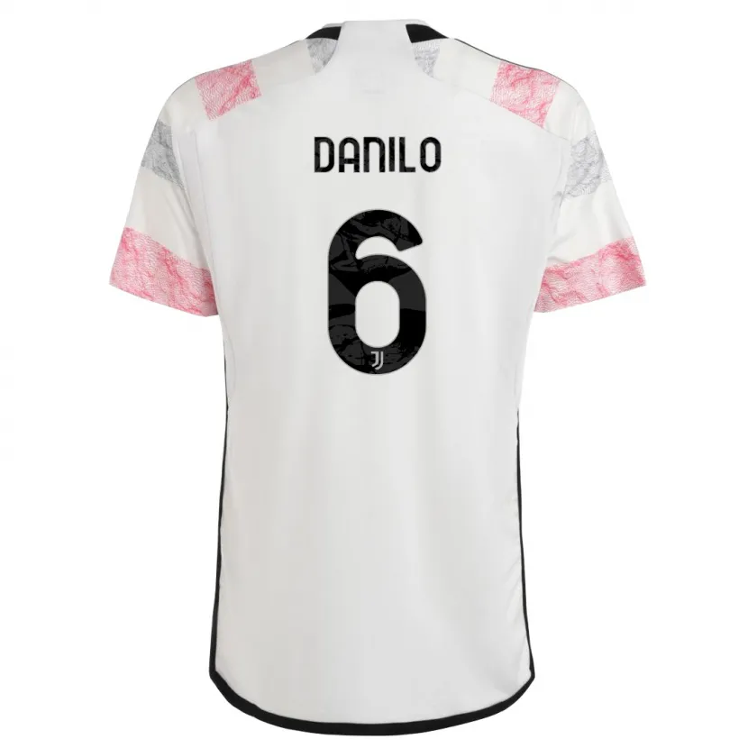 Danxen Niño Camiseta Danilo #6 Blanco Rosa 2ª Equipación 2023/24 La Camisa