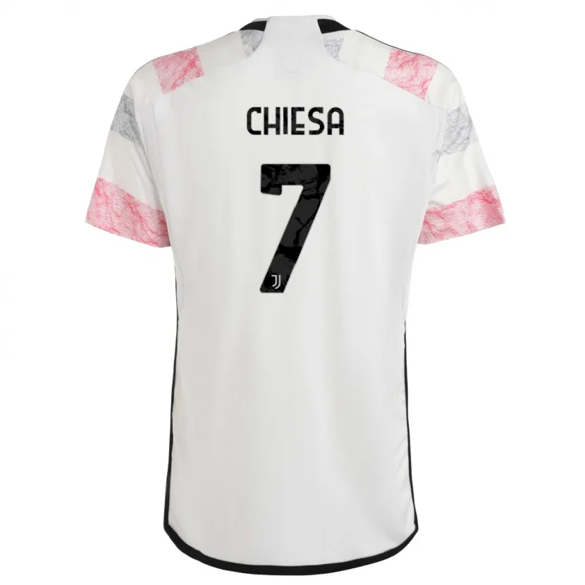 Danxen Niño Camiseta Federico Chiesa #7 Blanco Rosa 2ª Equipación 2023/24 La Camisa