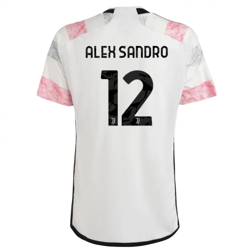 Danxen Niño Camiseta Alex Sandro #12 Blanco Rosa 2ª Equipación 2023/24 La Camisa