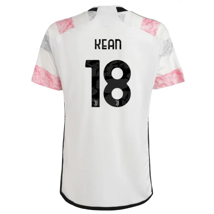 Danxen Niño Camiseta Moise Kean #18 Blanco Rosa 2ª Equipación 2023/24 La Camisa