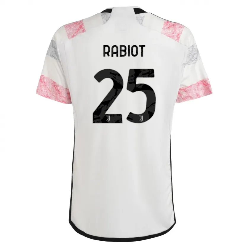 Danxen Niño Camiseta Adrien Rabiot #25 Blanco Rosa 2ª Equipación 2023/24 La Camisa