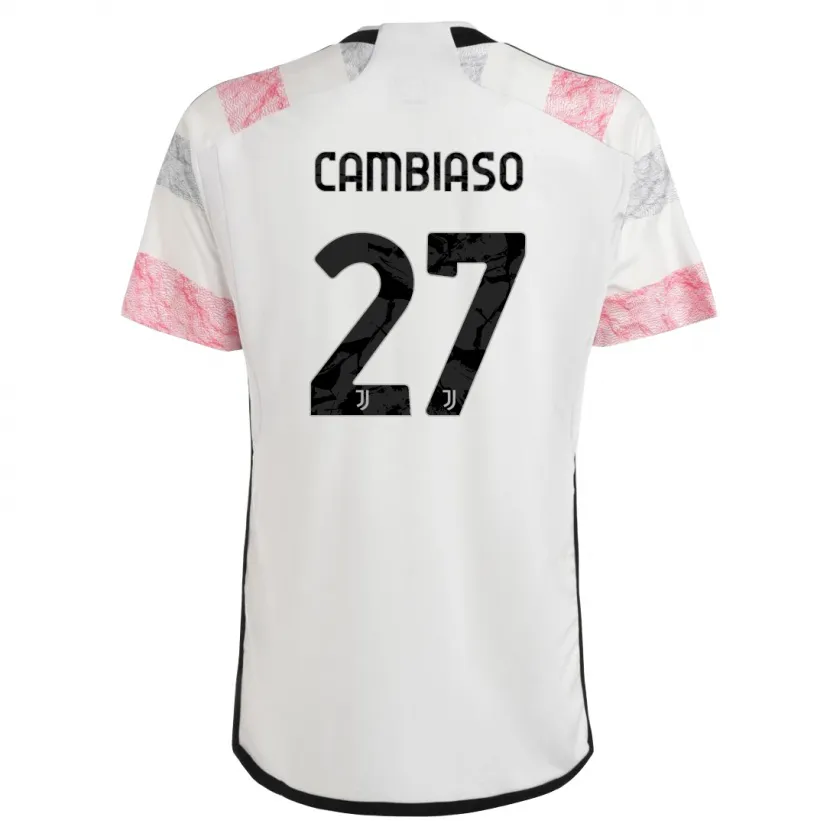 Danxen Niño Camiseta Andrea Cambiaso #27 Blanco Rosa 2ª Equipación 2023/24 La Camisa