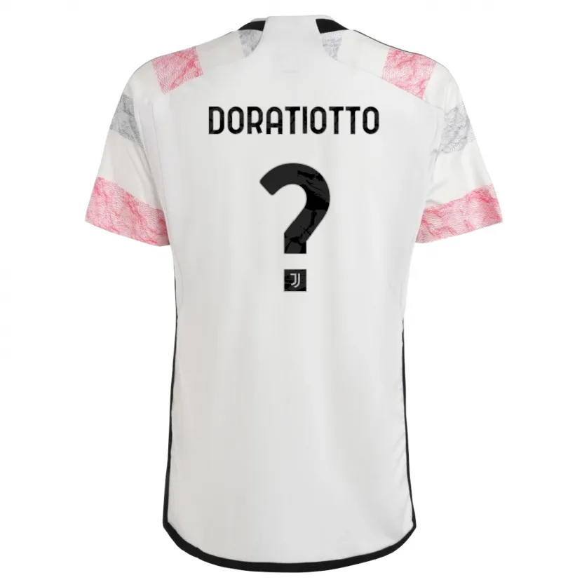 Danxen Niño Camiseta Giulio Doratiotto #0 Blanco Rosa 2ª Equipación 2023/24 La Camisa