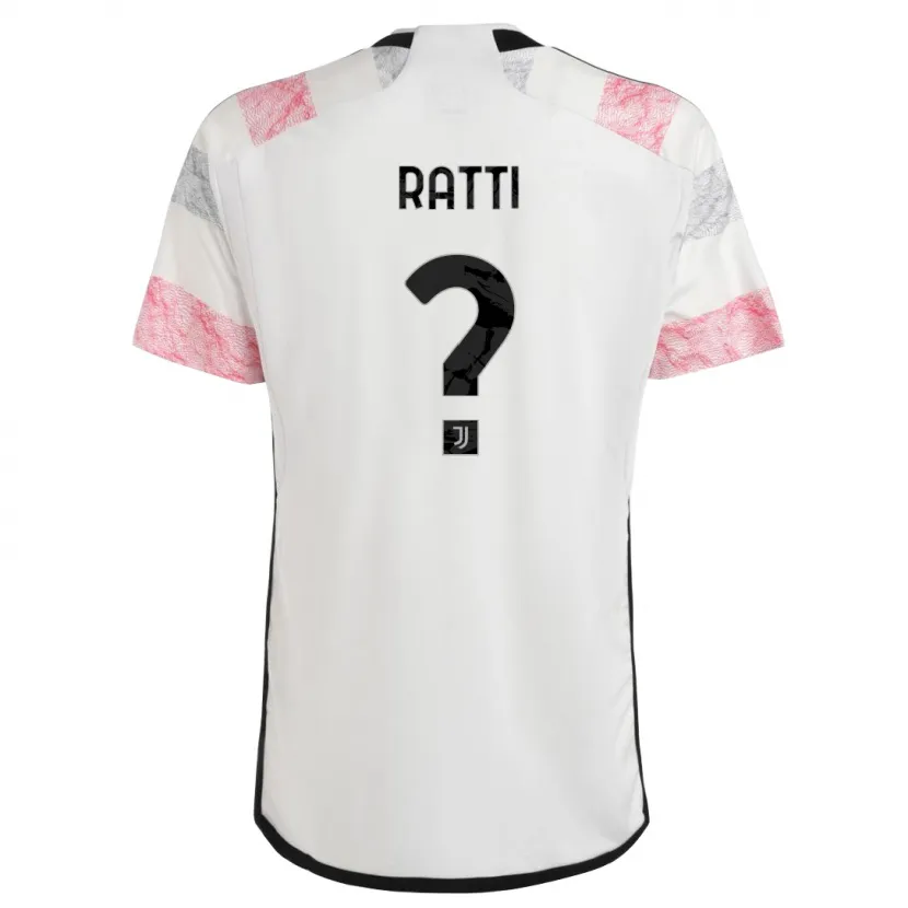 Danxen Niño Camiseta Leonardo Ratti #0 Blanco Rosa 2ª Equipación 2023/24 La Camisa