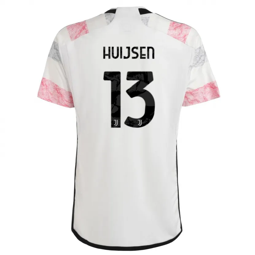 Danxen Niño Camiseta Dean Huijsen #13 Blanco Rosa 2ª Equipación 2023/24 La Camisa