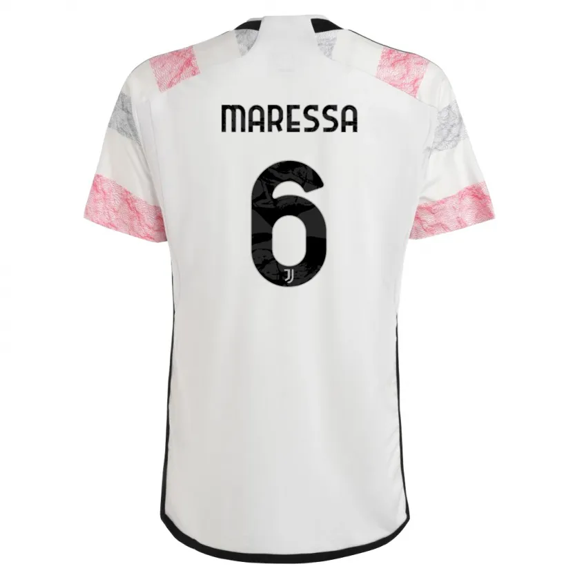 Danxen Niño Camiseta Tommaso Maressa #6 Blanco Rosa 2ª Equipación 2023/24 La Camisa