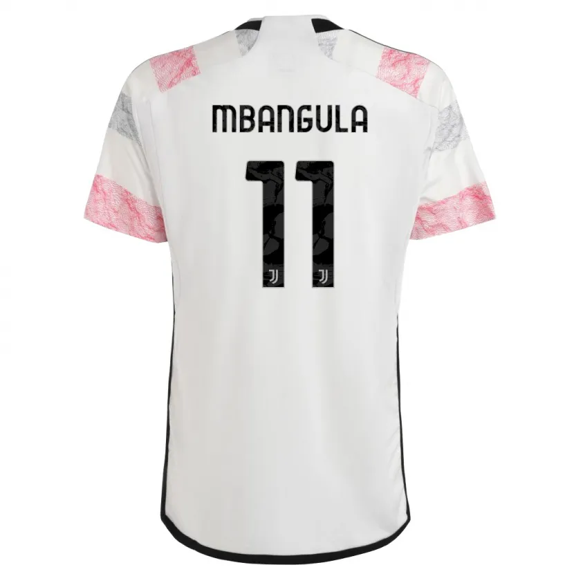 Danxen Niño Camiseta Samuel Mbangula #11 Blanco Rosa 2ª Equipación 2023/24 La Camisa