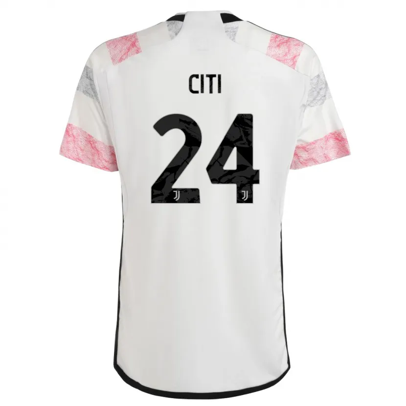 Danxen Niño Camiseta Alessandro Citi #24 Blanco Rosa 2ª Equipación 2023/24 La Camisa