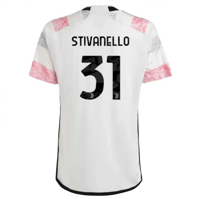 Danxen Niño Camiseta Riccardo Stivanello #31 Blanco Rosa 2ª Equipación 2023/24 La Camisa