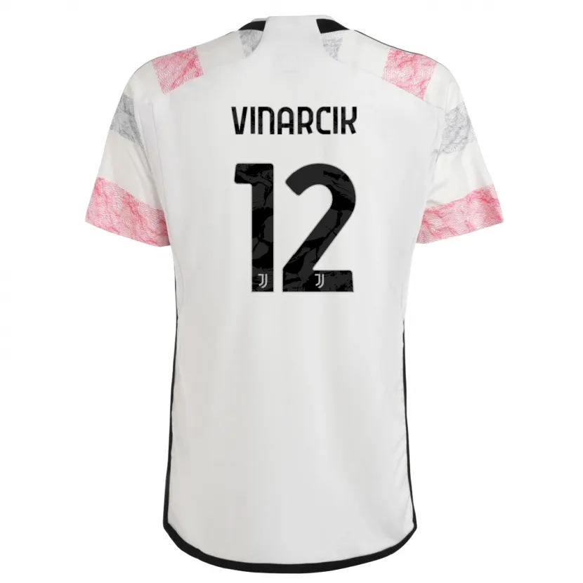 Danxen Niño Camiseta Jakub Vinarcik #12 Blanco Rosa 2ª Equipación 2023/24 La Camisa