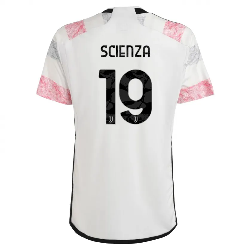 Danxen Niño Camiseta Michele Scienza #19 Blanco Rosa 2ª Equipación 2023/24 La Camisa