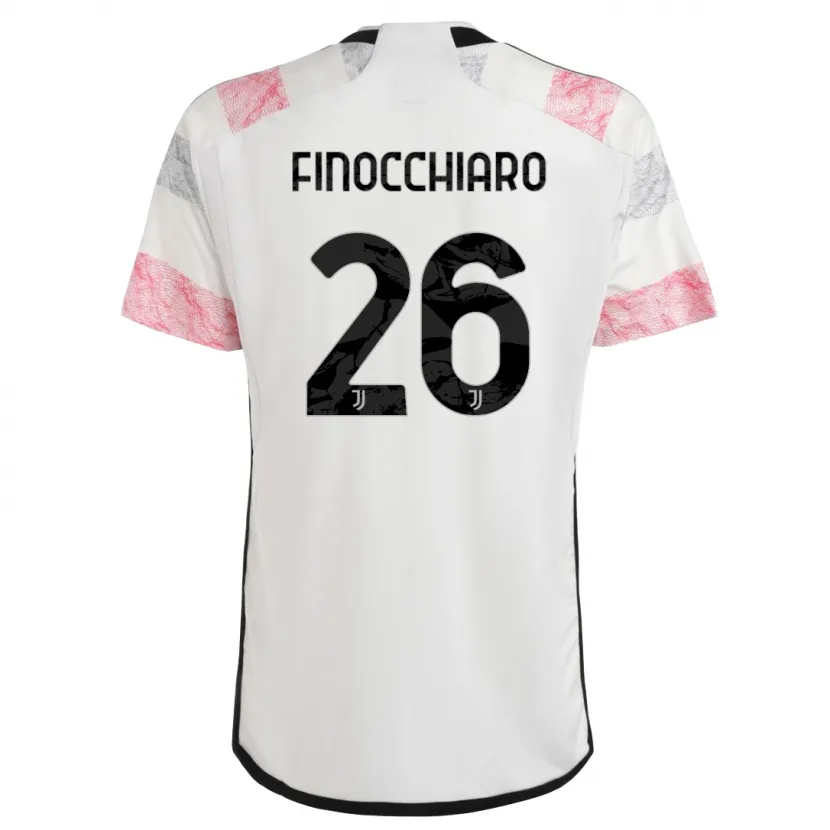 Danxen Niño Camiseta Gabriele Finocchiaro #26 Blanco Rosa 2ª Equipación 2023/24 La Camisa