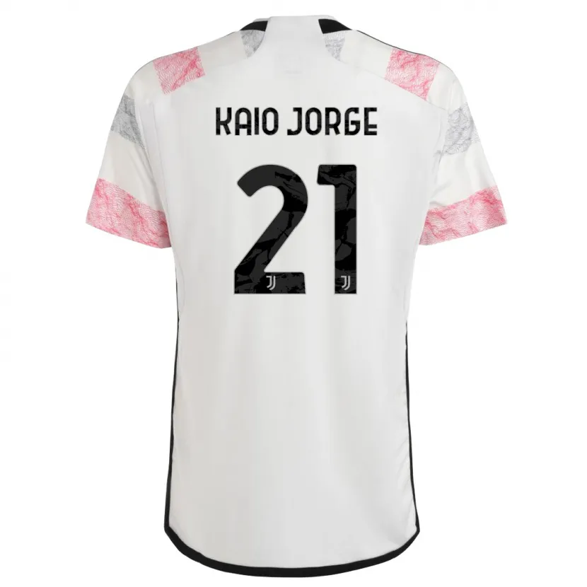 Danxen Niño Camiseta Kaio Jorge #21 Blanco Rosa 2ª Equipación 2023/24 La Camisa