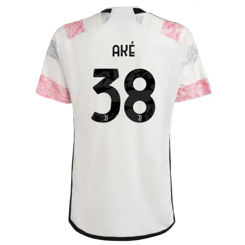 Danxen Niño Camiseta Marley Ake #38 Blanco Rosa 2ª Equipación 2023/24 La Camisa