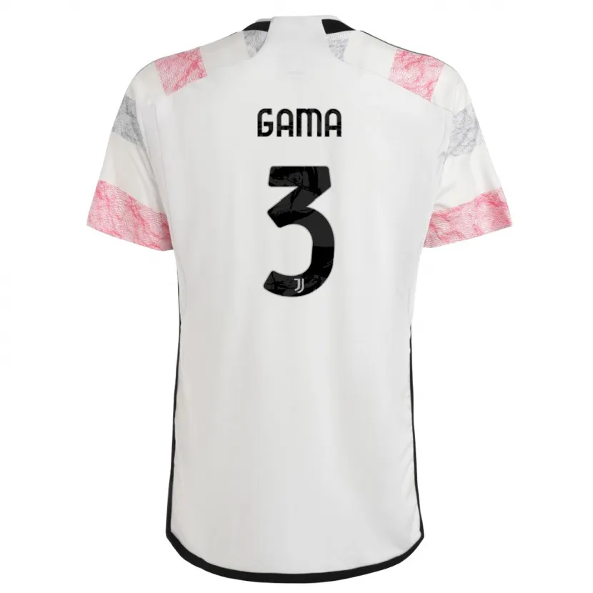 Danxen Niño Camiseta Sara Gama #3 Blanco Rosa 2ª Equipación 2023/24 La Camisa