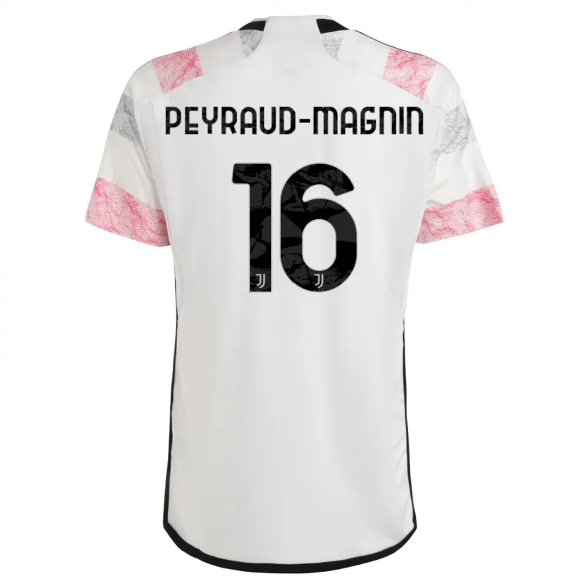 Danxen Niño Camiseta Pauline Peyraud-Magnin #16 Blanco Rosa 2ª Equipación 2023/24 La Camisa