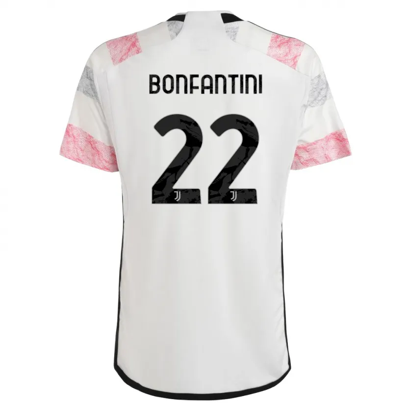 Danxen Niño Camiseta Agnese Bonfantini #22 Blanco Rosa 2ª Equipación 2023/24 La Camisa