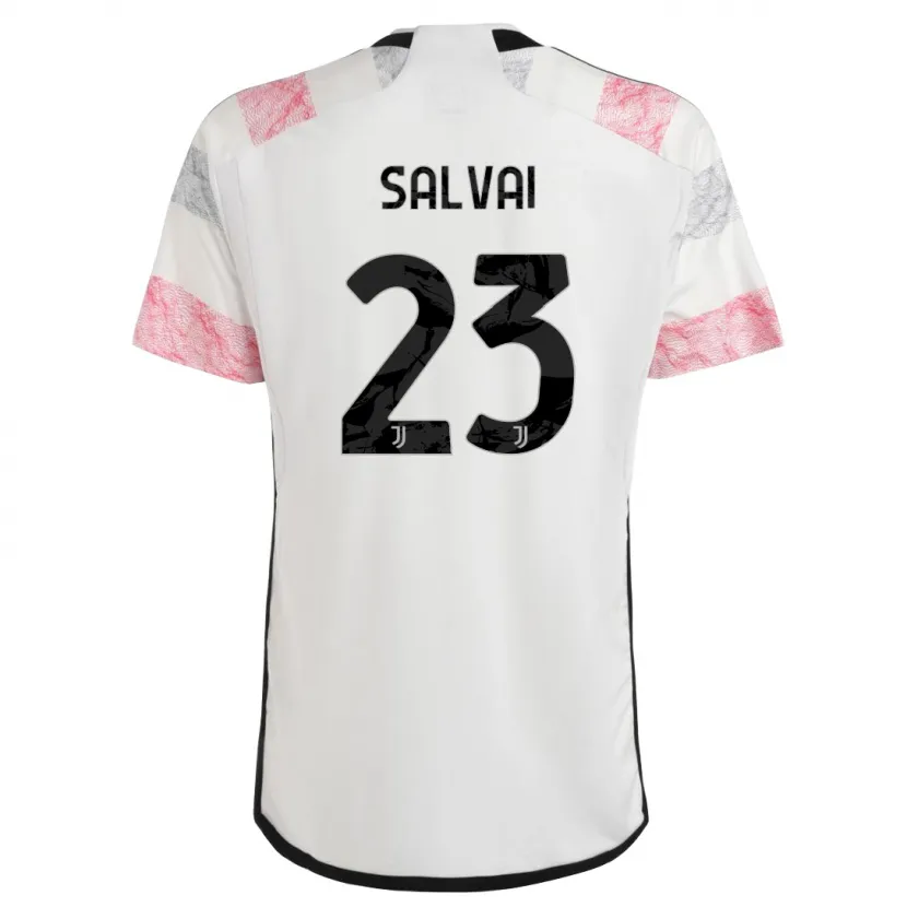 Danxen Niño Camiseta Cecilia Salvai #23 Blanco Rosa 2ª Equipación 2023/24 La Camisa