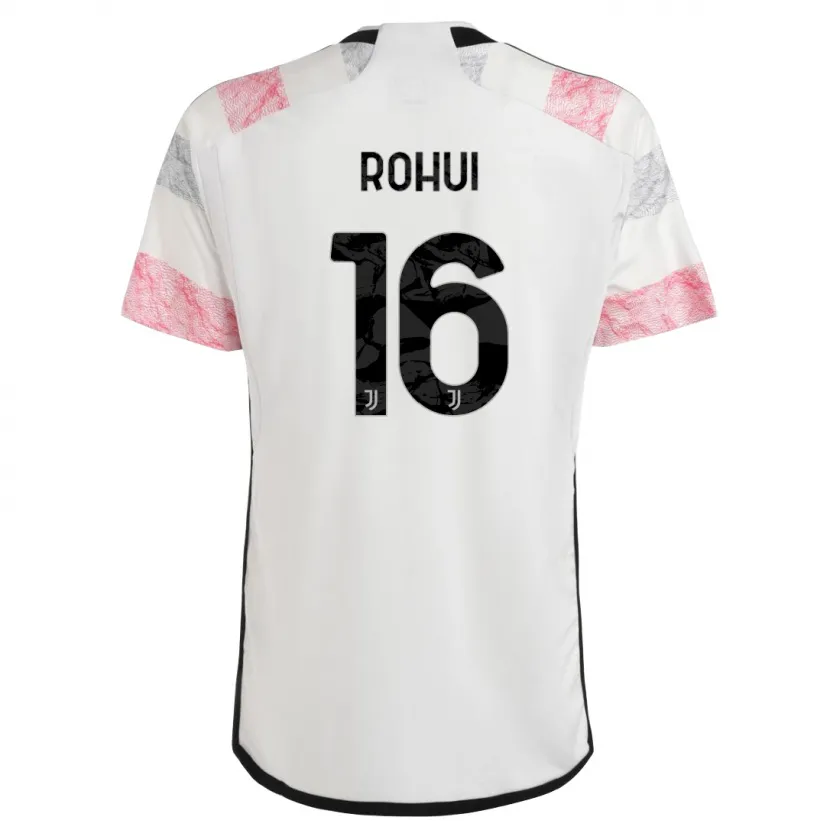 Danxen Niño Camiseta Jonas Rohui #16 Blanco Rosa 2ª Equipación 2023/24 La Camisa