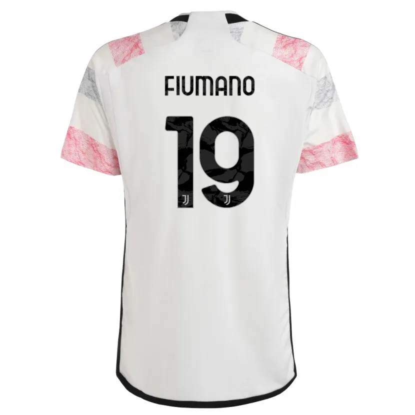 Danxen Niño Camiseta Filippo Fiumano #19 Blanco Rosa 2ª Equipación 2023/24 La Camisa