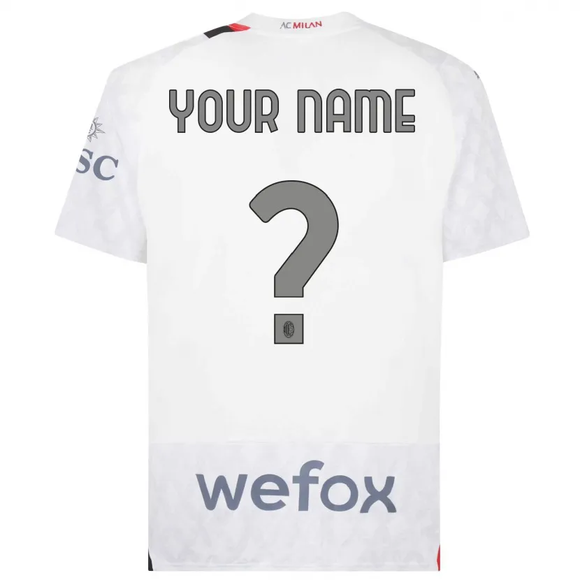 Danxen Niño Camiseta Su Nombre #0 Blanco 2ª Equipación 2023/24 La Camisa