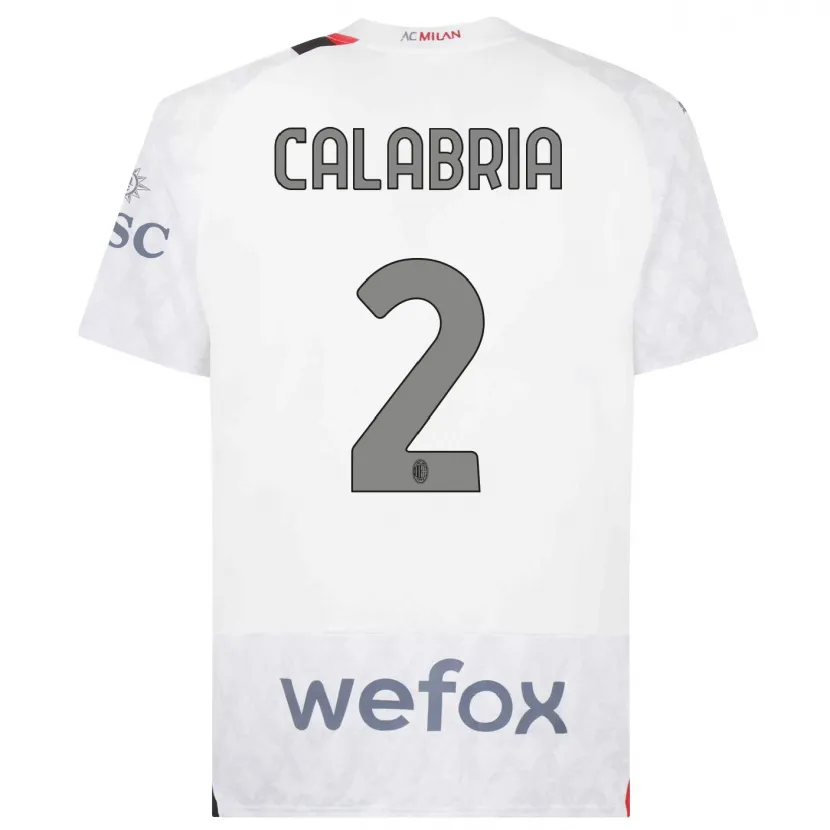 Danxen Niño Camiseta Davide Calabria #2 Blanco 2ª Equipación 2023/24 La Camisa