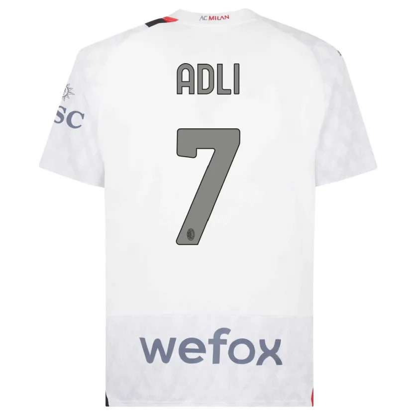 Danxen Niño Camiseta Yacine Adli #7 Blanco 2ª Equipación 2023/24 La Camisa