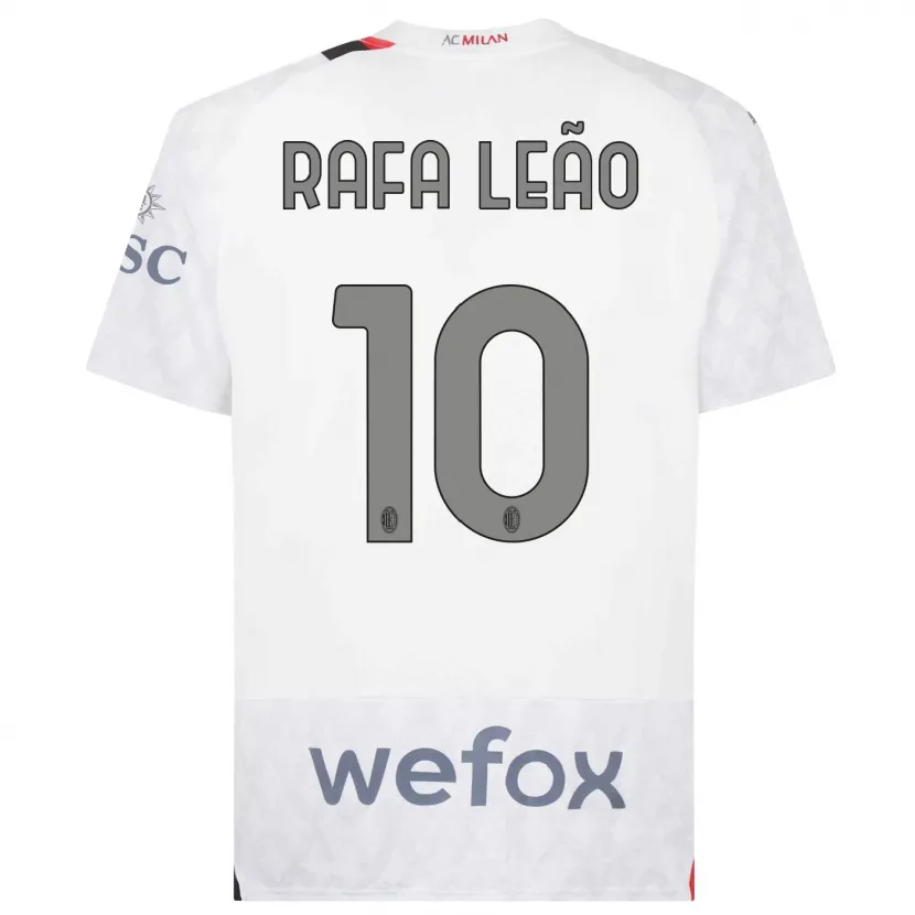 Danxen Niño Camiseta Rafael Leão #10 Blanco 2ª Equipación 2023/24 La Camisa