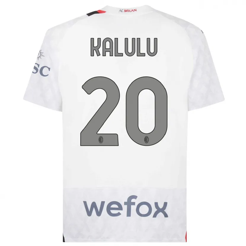 Danxen Niño Camiseta Pierre Kalulu #20 Blanco 2ª Equipación 2023/24 La Camisa