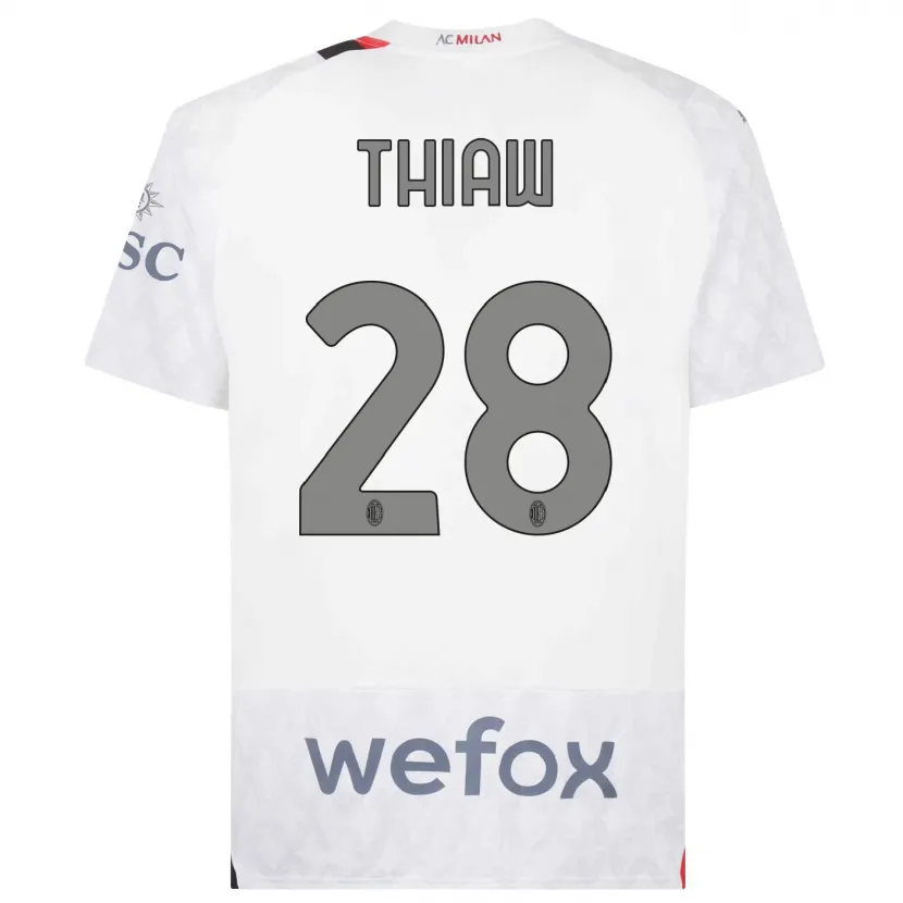 Danxen Niño Camiseta Malick Thiaw #28 Blanco 2ª Equipación 2023/24 La Camisa