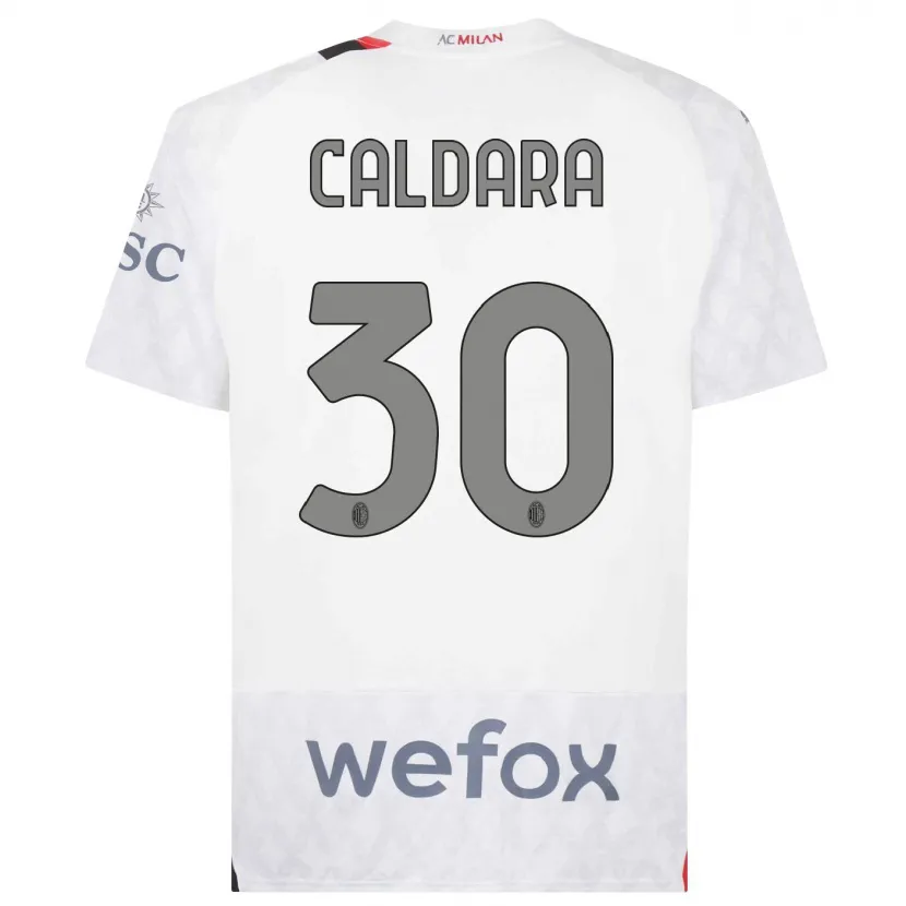 Danxen Niño Camiseta Mattia Caldara #30 Blanco 2ª Equipación 2023/24 La Camisa