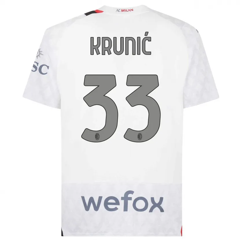 Danxen Niño Camiseta Rade Krunic #33 Blanco 2ª Equipación 2023/24 La Camisa